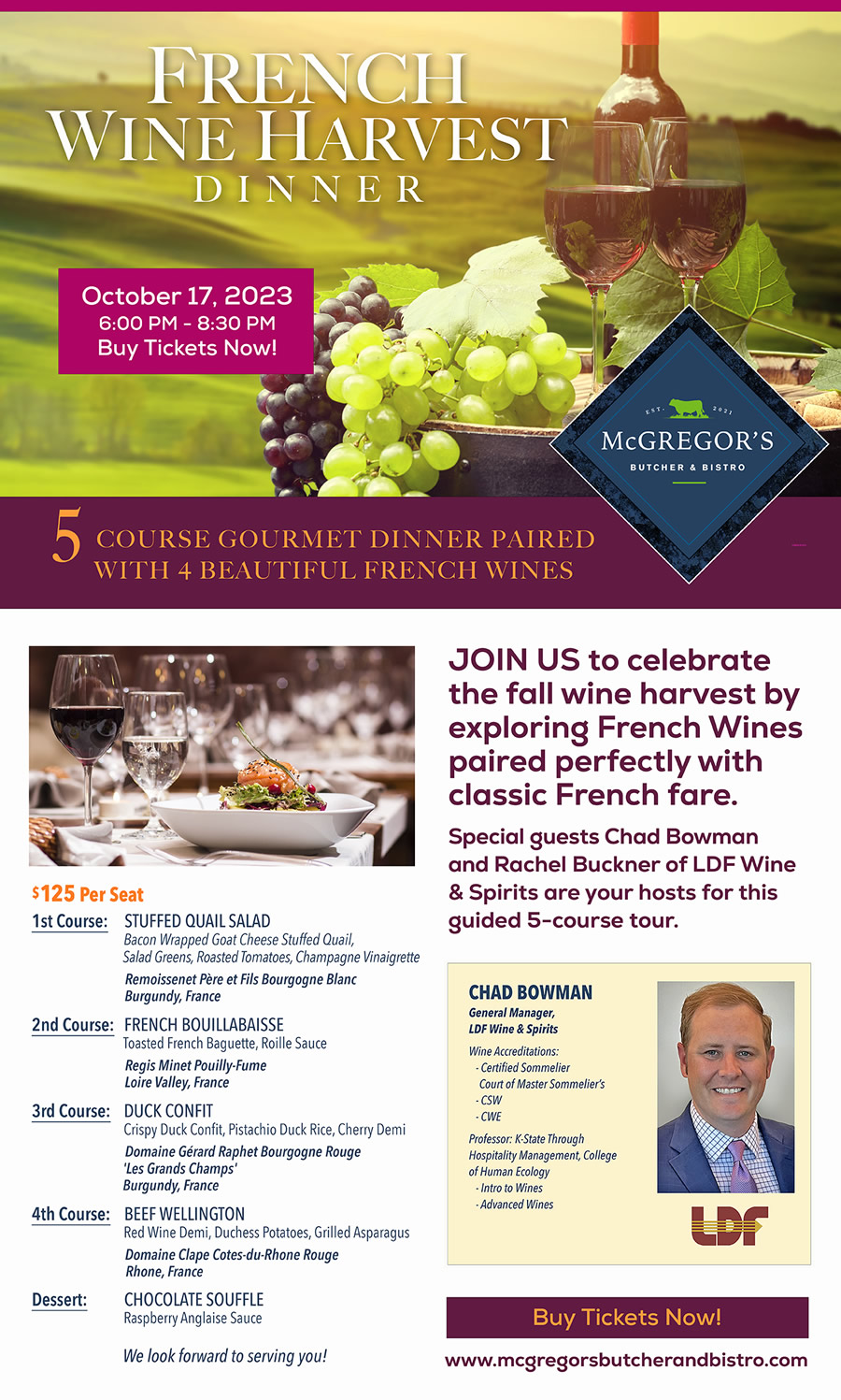Event - French Wine Harvest Dinner