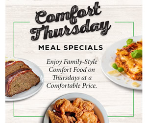 Comfort Thursday Menu