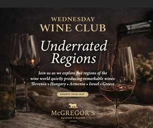 Wine Dinner Underrated Regions